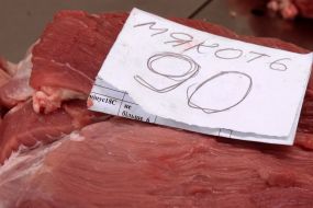 The price of meat in one of the markets in Zaporozhye