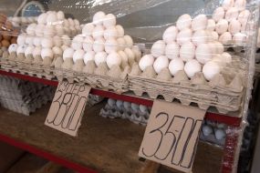 The price of eggs in one of the markets in Zaporozhye