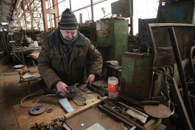 Worker in the shop of JSC "First Kyiv Machine-Building Plant"