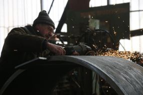 Worker in the shop of JSC "First Kyiv Machine-Building Plant"