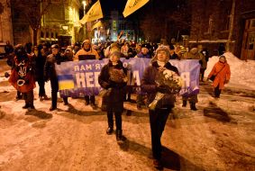 March in memory of the heroes of the Heavenly Hundred