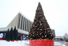 New Year tree near the Palace "Ukraine"
