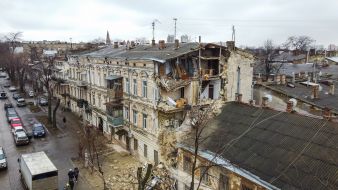 In Odessa, part of a residential building collapsed