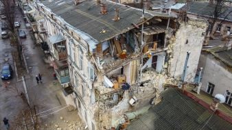 In Odessa, part of a residential building collapsed