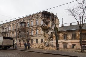 In Odessa, part of a residential building collapsed