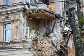 In Odessa, part of a residential building collapsed