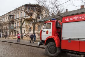 In Odessa, part of a residential building collapsed