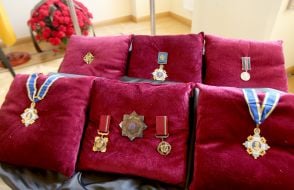 Farewell ceremony with Anatoly Zlenko