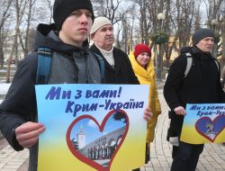 Action of solidarity with the Ukrainian Crimea in Kyiv