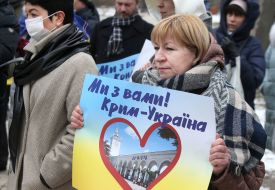 Action of solidarity with the Ukrainian Crimea in Kyiv