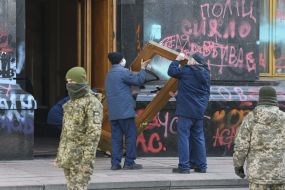 Repair work in the building of the President's Office