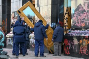 Repair work in the building of the President's Office