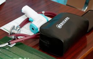 Non-contact thermometer and stethoscope