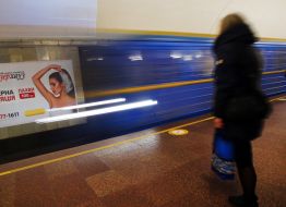Passengers at the metro station