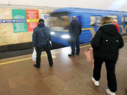 Passengers at the metro station