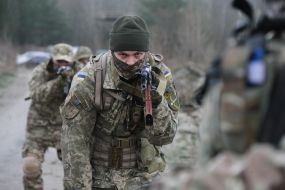 Тренировка резервистов отдельной бригады теробороны Киева