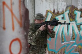 Тренировка резервистов отдельной бригады теробороны Киева