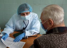 The doctor communicates with   a resident of the boarding house