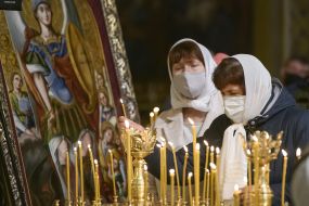 Easter service in St. Michael's Cathedral