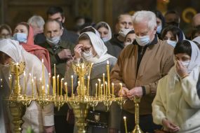Easter service in St. Michael's Cathedral