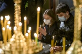 Easter service in St. Michael's Cathedral