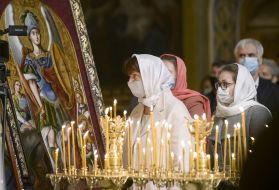 Easter service in St. Michael's Cathedral