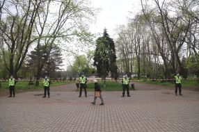 Militiamen during actions on the occasion of the 7th anniversary of tragedy on May 2 in Odesa