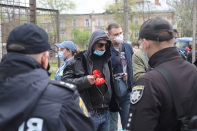 Militiamen during actions on the occasion of the 7th anniversary of tragedy on May 2 in Odesa