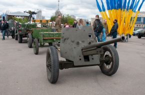 Exhibition of military equipment and retro equipment in Kharkiv