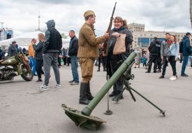 Exhibition of military equipment and retro equipment in Kharkiv
