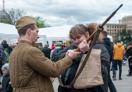 Exhibition of military equipment and retro equipment in Kharkiv