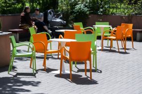 Summer terrace in a coffee shop