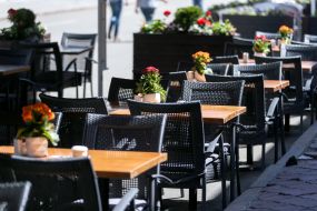 Summer terrace in a coffee shop