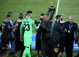 FC "Dynamo" (Kiev) players with the Cup of Ukraine