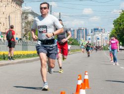 Participants of the charity race "Let's run together"