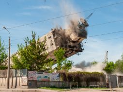 Explosion of a part of an abandoned elevator in Kharkiv