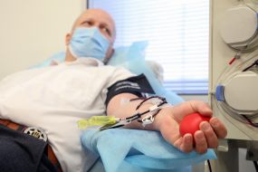 Донор сдает кровь