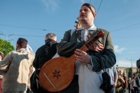 Musician in an embroidered shirt