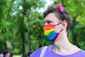 Participant of the Trans-March in Kiev