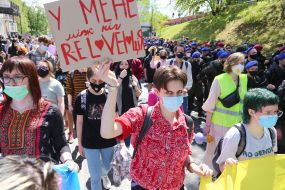 Participants of the Trans-March in Kiev