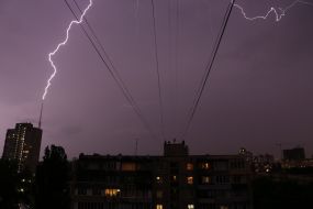 Lightning in the sky