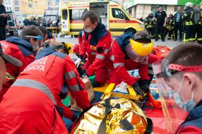 Tactical and special exercises at the Nikolsky shopping and entertainment center in Kharkiv