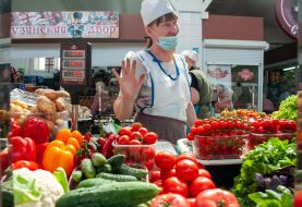 Vegetable department at the Central Market in Kharkiv