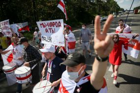 Protest action against the Belarusian regime at the border