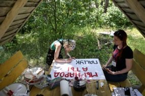 Protest action against the Belarusian regime at the border