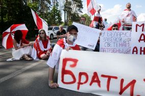 Protest action against the Belarusian regime at the border