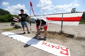 Protest action against the Belarusian regime at the border