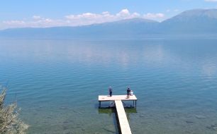 View of Lake Ohrid from Albania