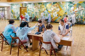 Vaccination center in Uzhgorod