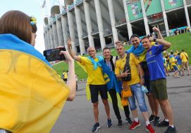 Fans of the national team of Ukraine